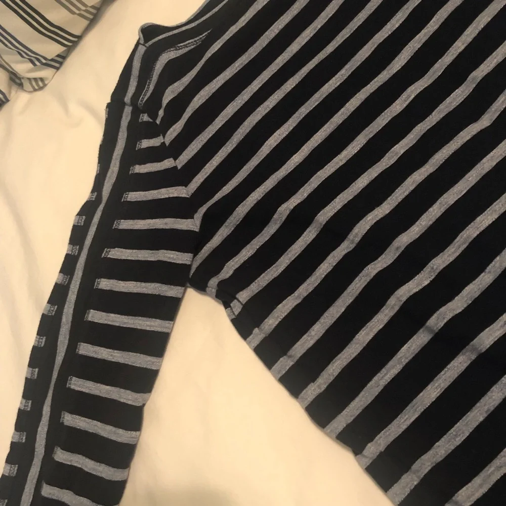 J. Crew Navy & Gray Striped Top